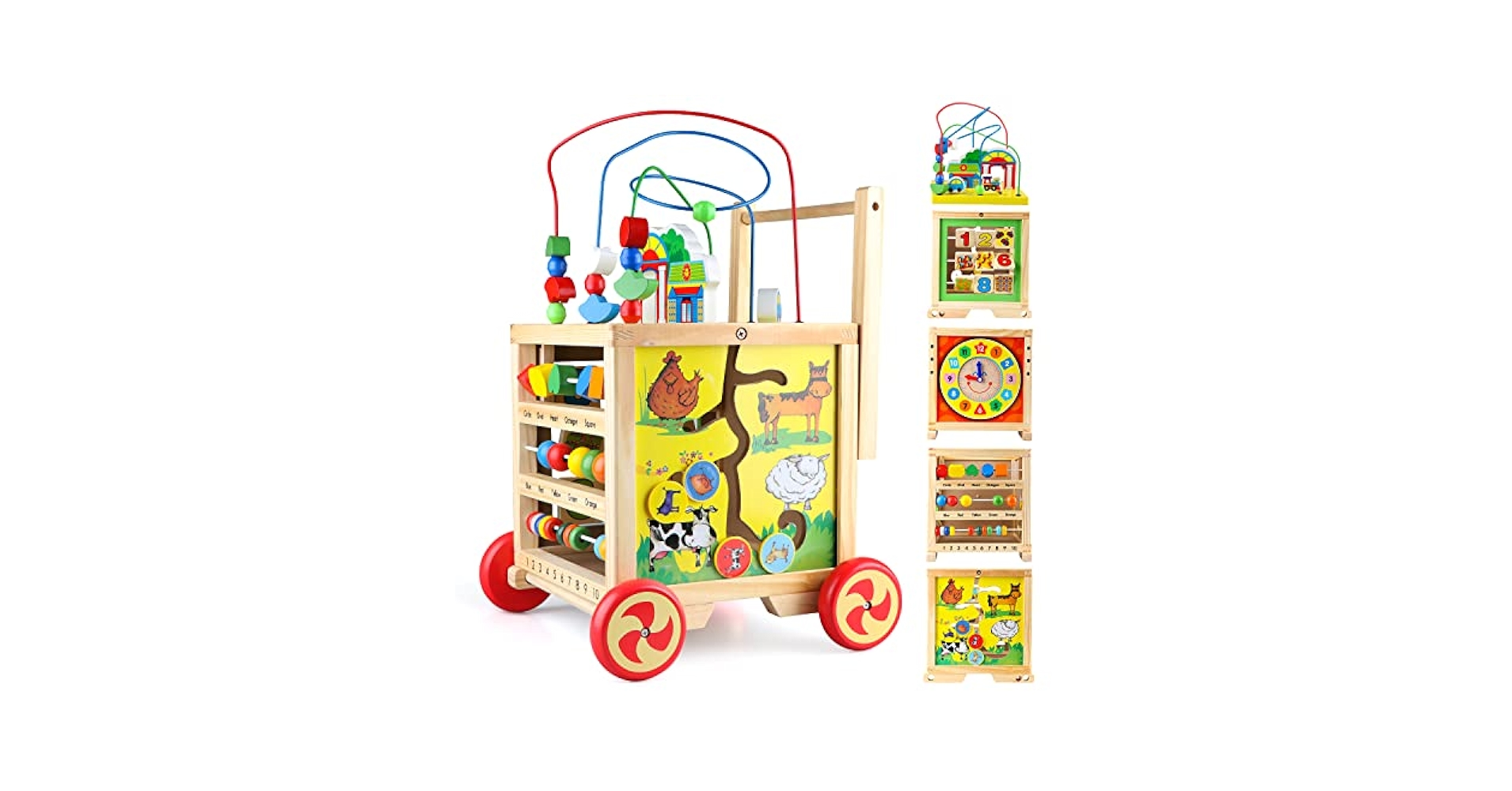 Mix Fun Activity 知育玩具 6in1 Amazon.com: Wooden Activity Cube 6 in 1 Montessori